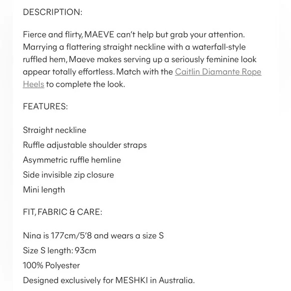 NWT Meshki Black Maeve Asymmetric Ruffle Dress - Picture 5 of 6